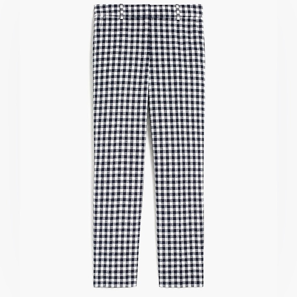 NWOT J. Crew Factory Gingham Cotton-Linen Holland Pant Size 00